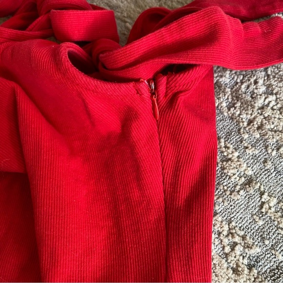 Angel Biba Ribbed Body Suit Tie Shoulder Straps Sleeveless Bright Red: Small - Picture 6 of 10